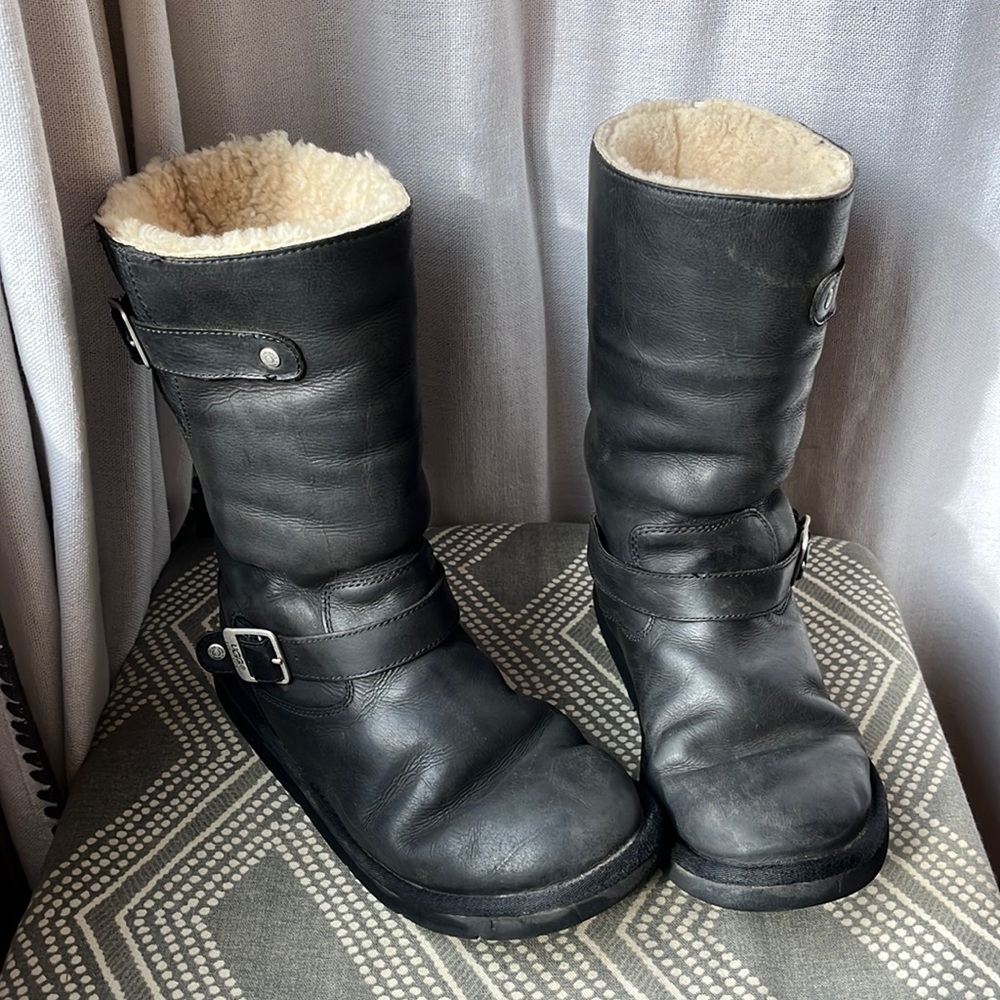 Ugg Australia Black Kensington Leather Boots